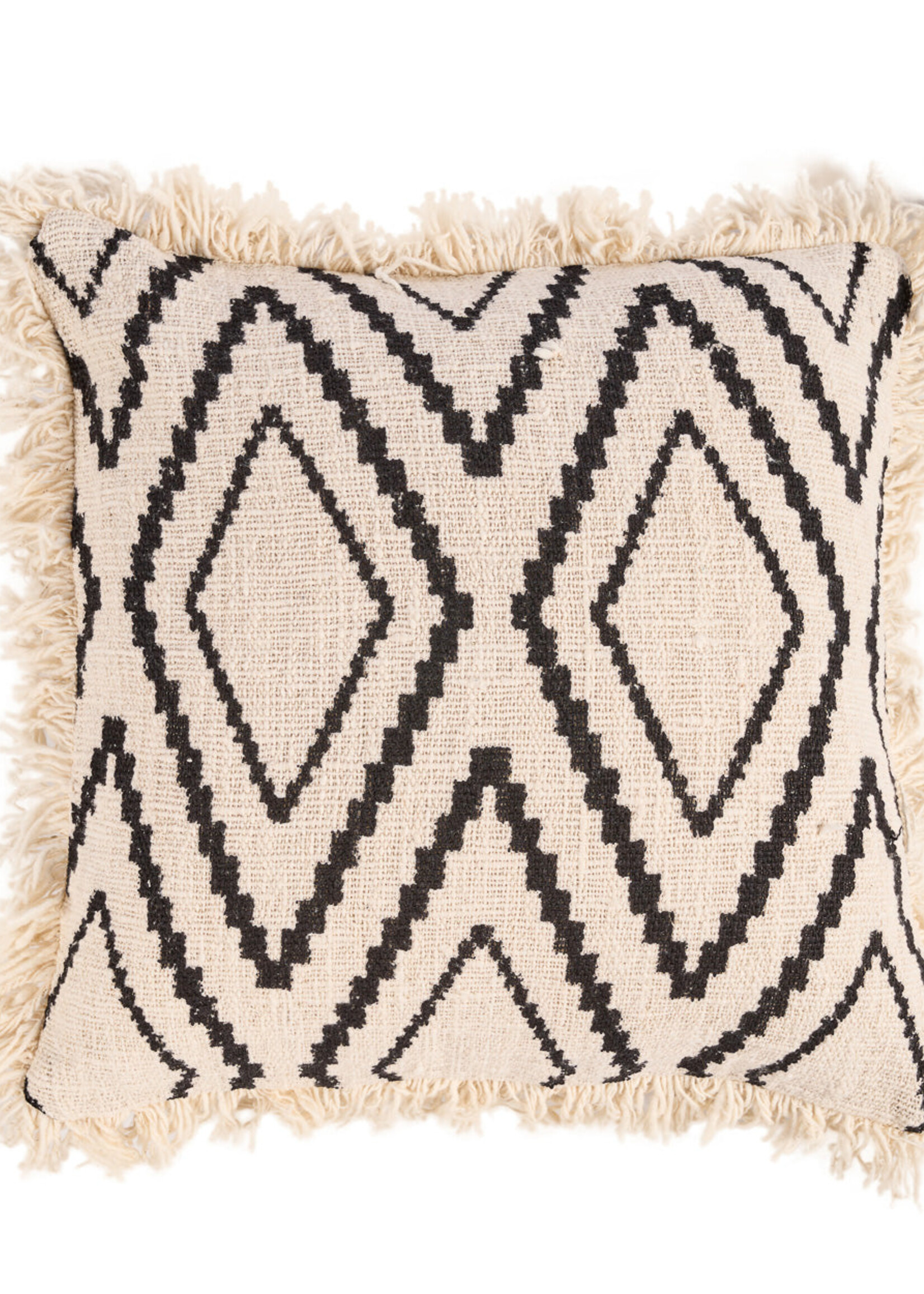 Bazar Bizar Antwerp The Sahara Diamond Cushion Cover - Natural Black