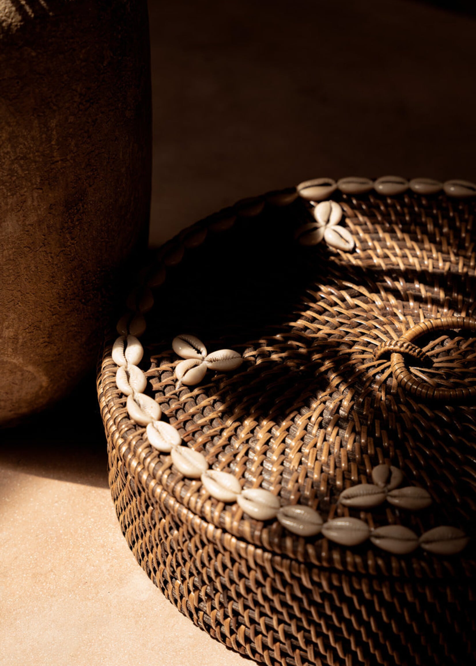 Bazar Bizar Antwerp The Rattan Compartment Basket - Natural Brown