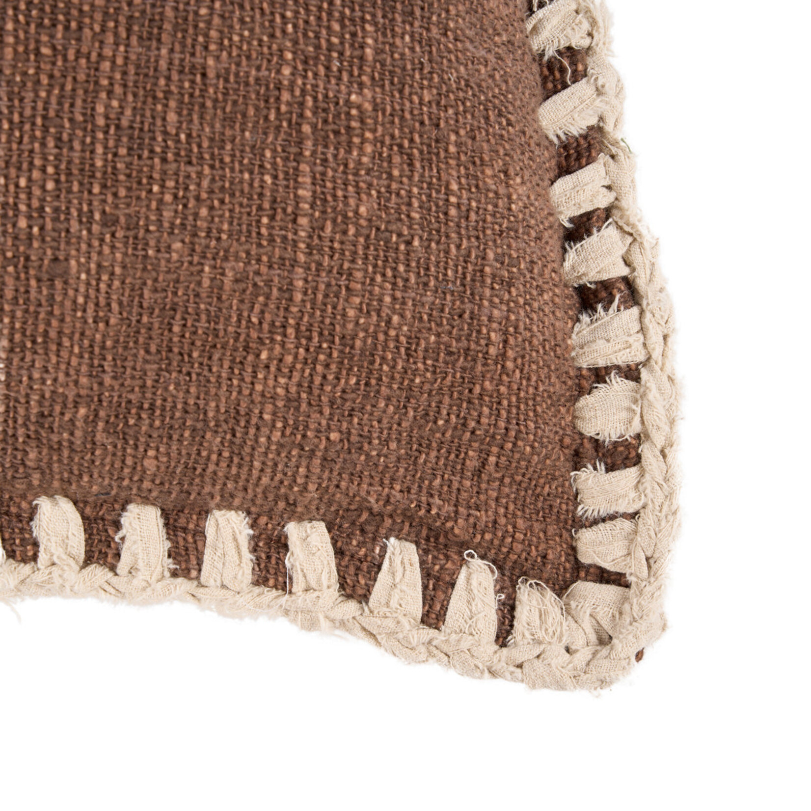 Bazar Bizar Antwerp The Espresso Edge Cushion Cover - Brown White