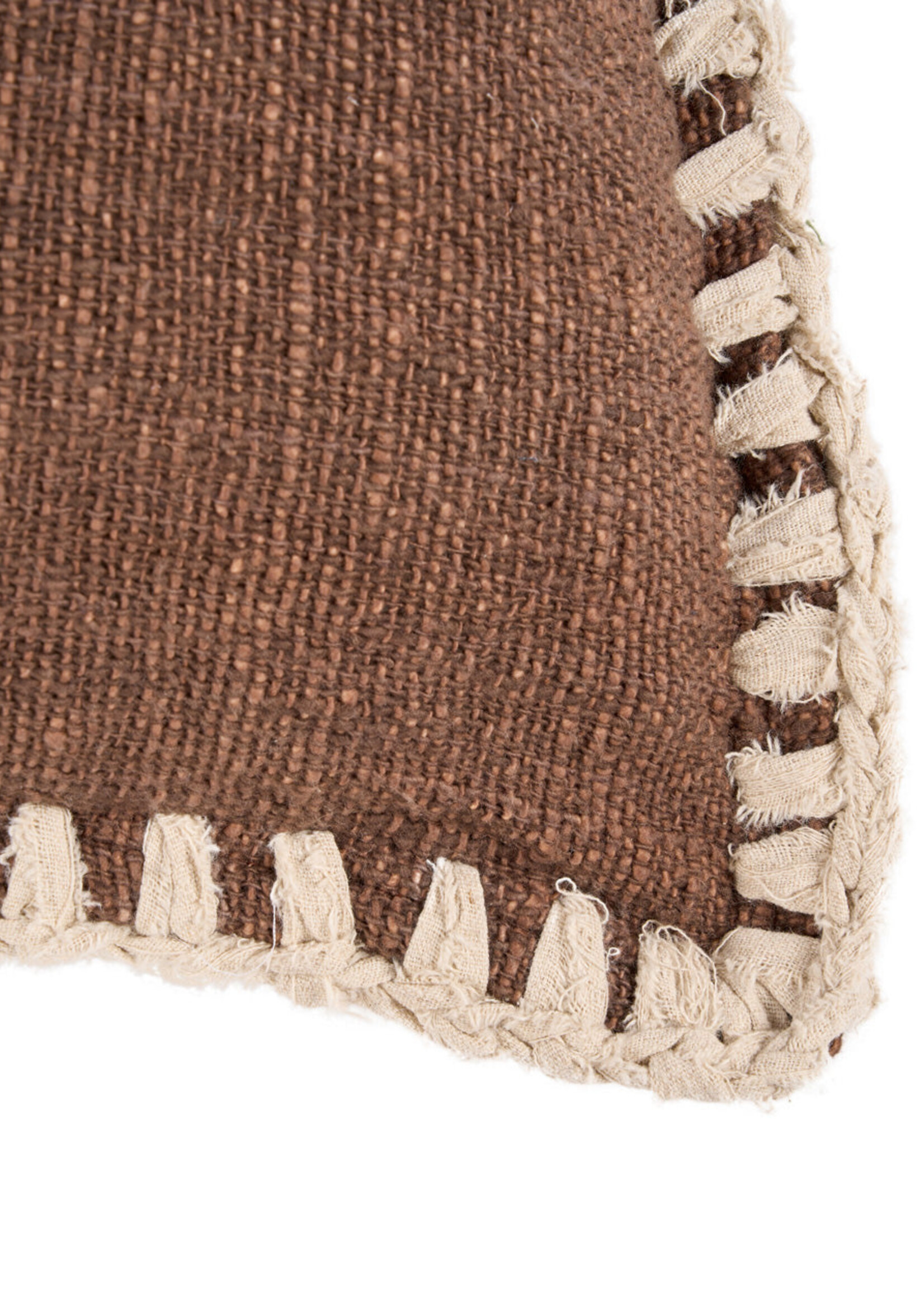 Bazar Bizar Antwerp The Espresso Edge Cushion Cover - Brown White