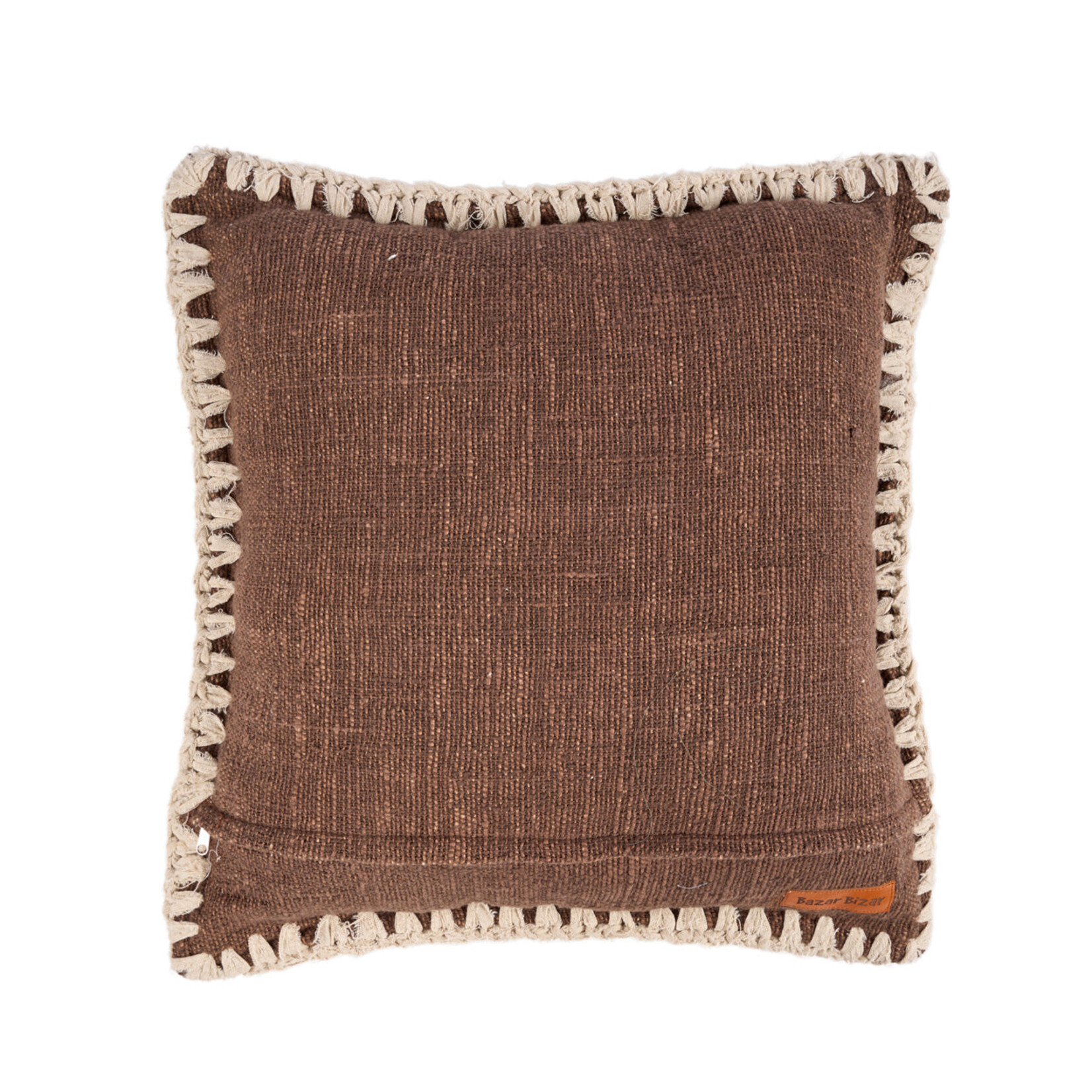 Bazar Bizar Antwerp The Espresso Edge Cushion Cover - Brown White