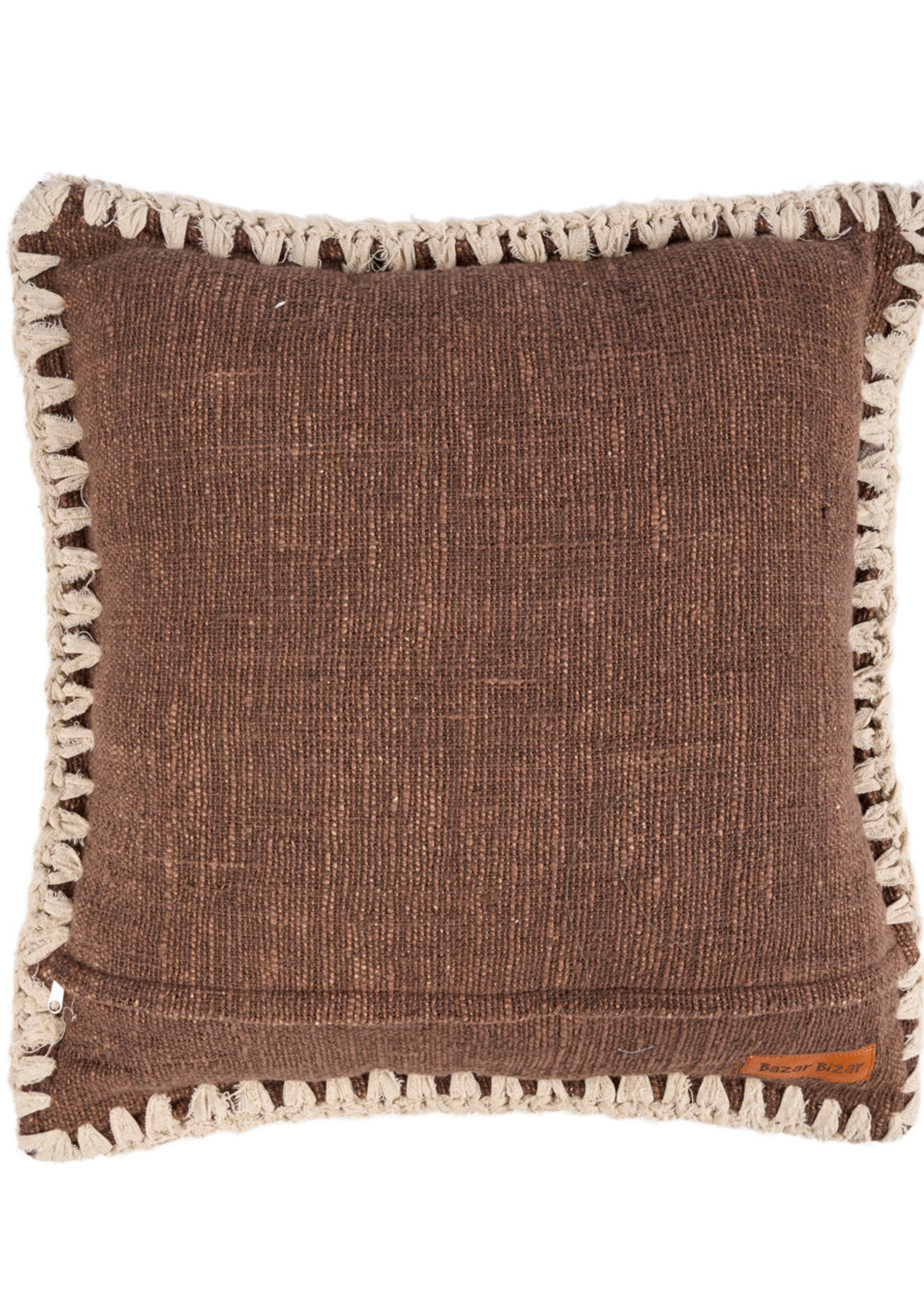 Bazar Bizar Antwerp The Espresso Edge Cushion Cover - Brown White