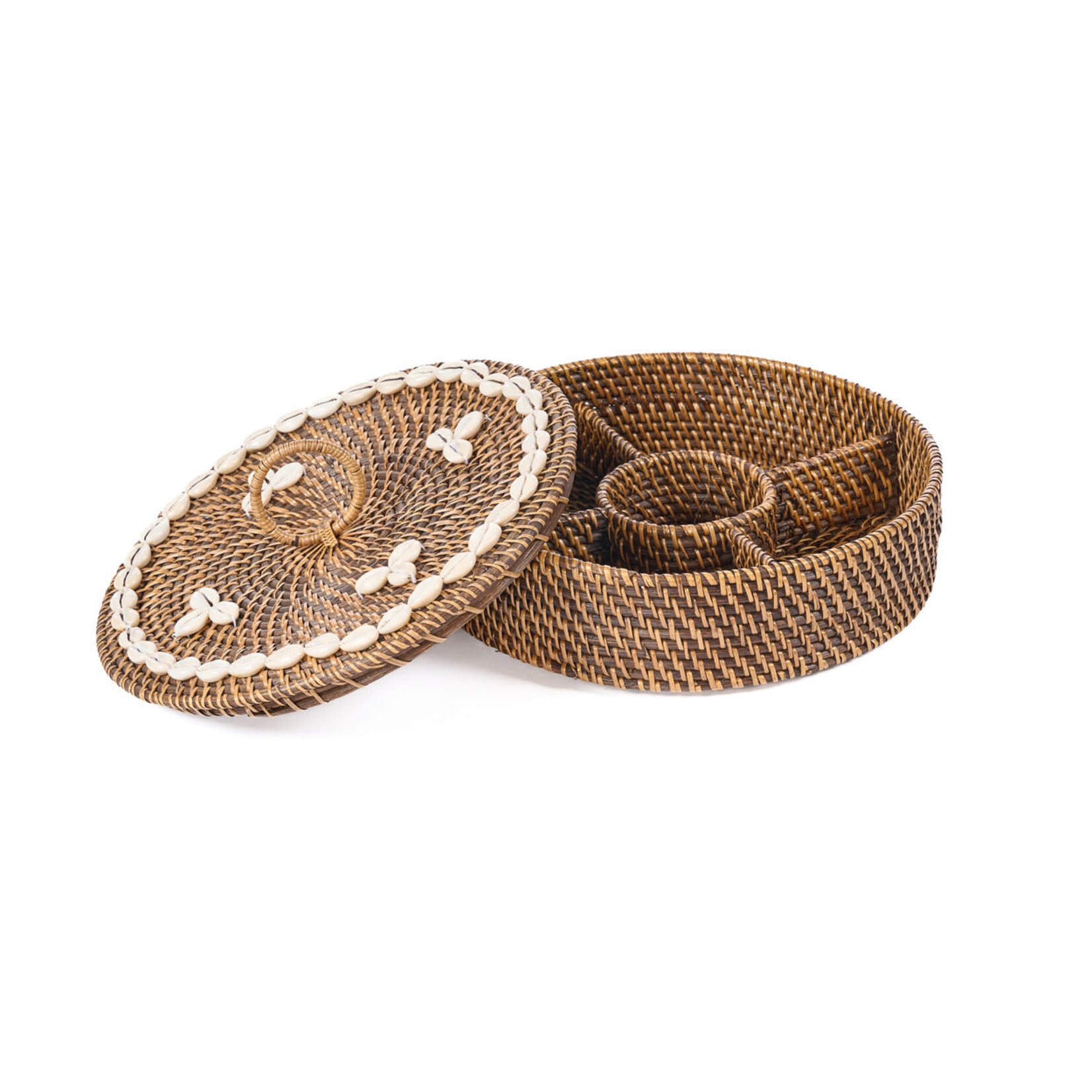 Bazar Bizar Antwerp The Rattan Compartment Basket - Natural Brown