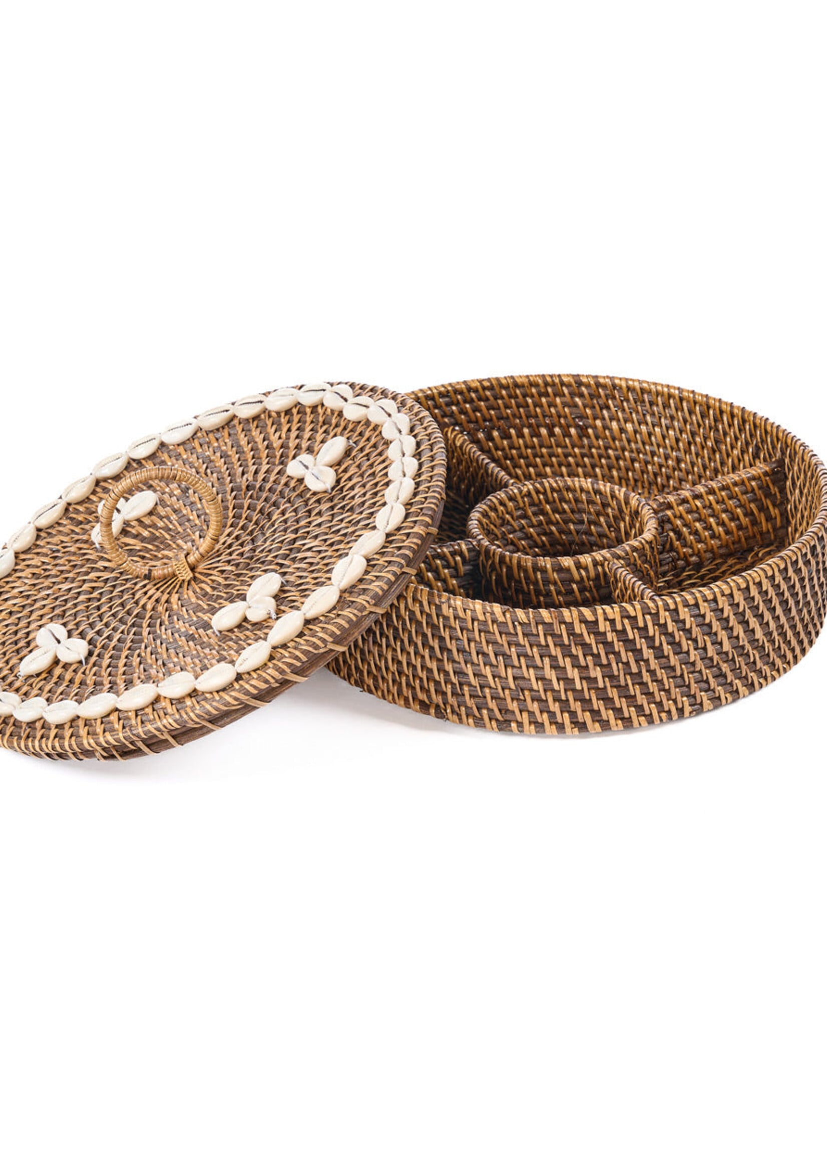 Bazar Bizar Antwerp The Rattan Compartment Basket - Natural Brown