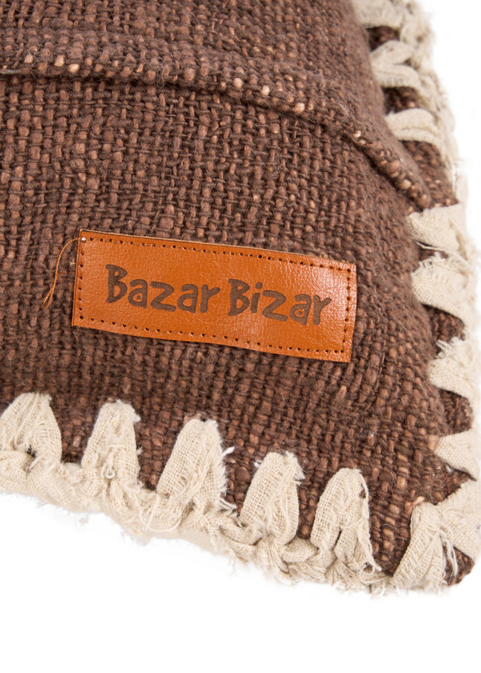 Bazar Bizar Antwerp The Espresso Edge Cushion Cover - Brown White