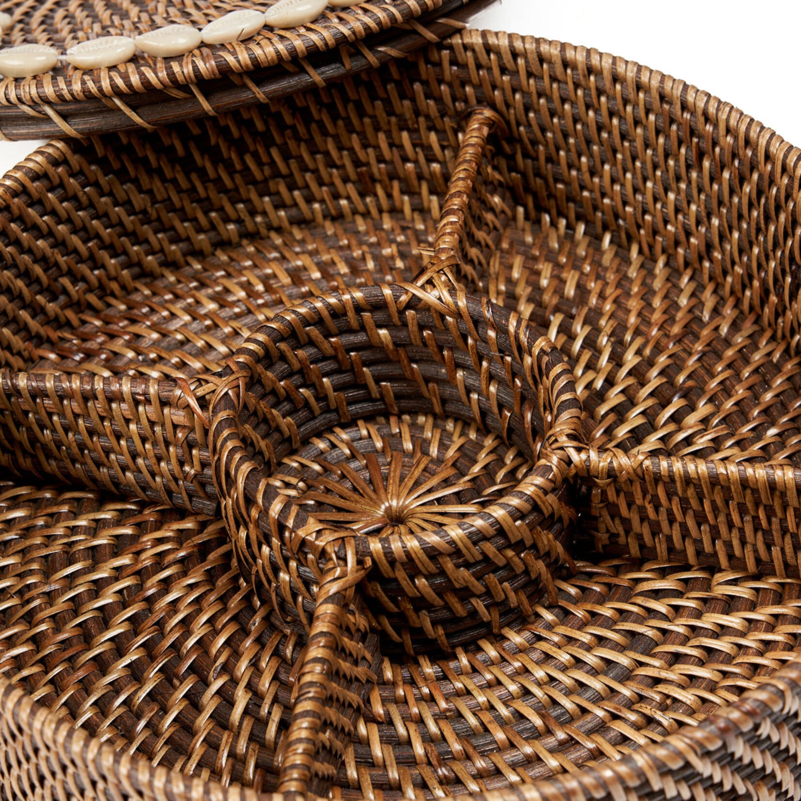 Bazar Bizar Antwerp The Rattan Compartment Basket - Natural Brown