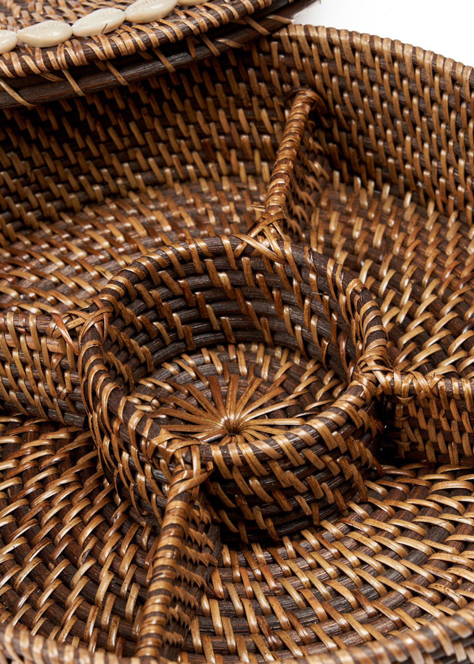 Bazar Bizar Antwerp The Rattan Compartment Basket - Natural Brown