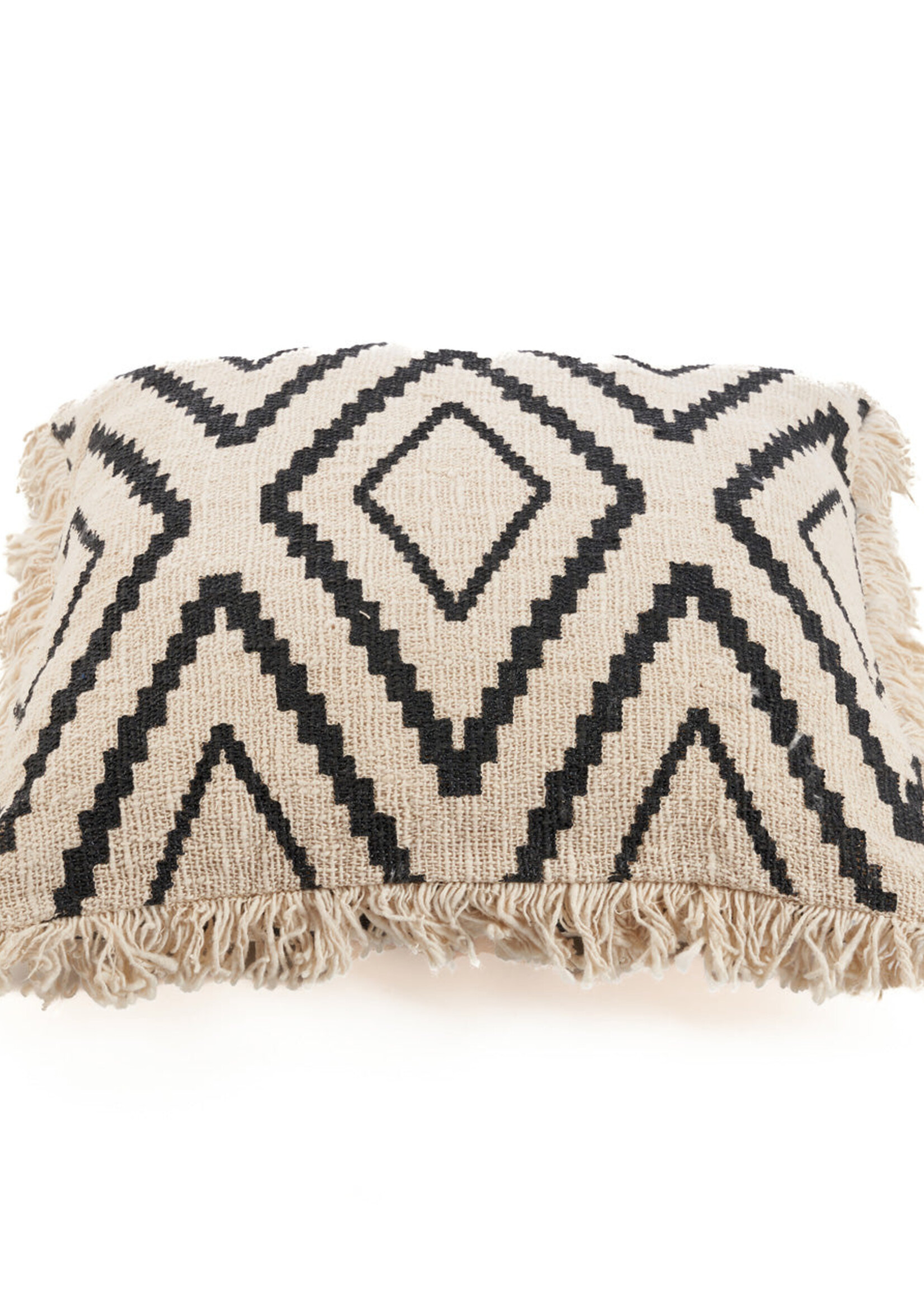 Bazar Bizar Antwerp The Sahara Diamond Cushion Cover - Natural Black
