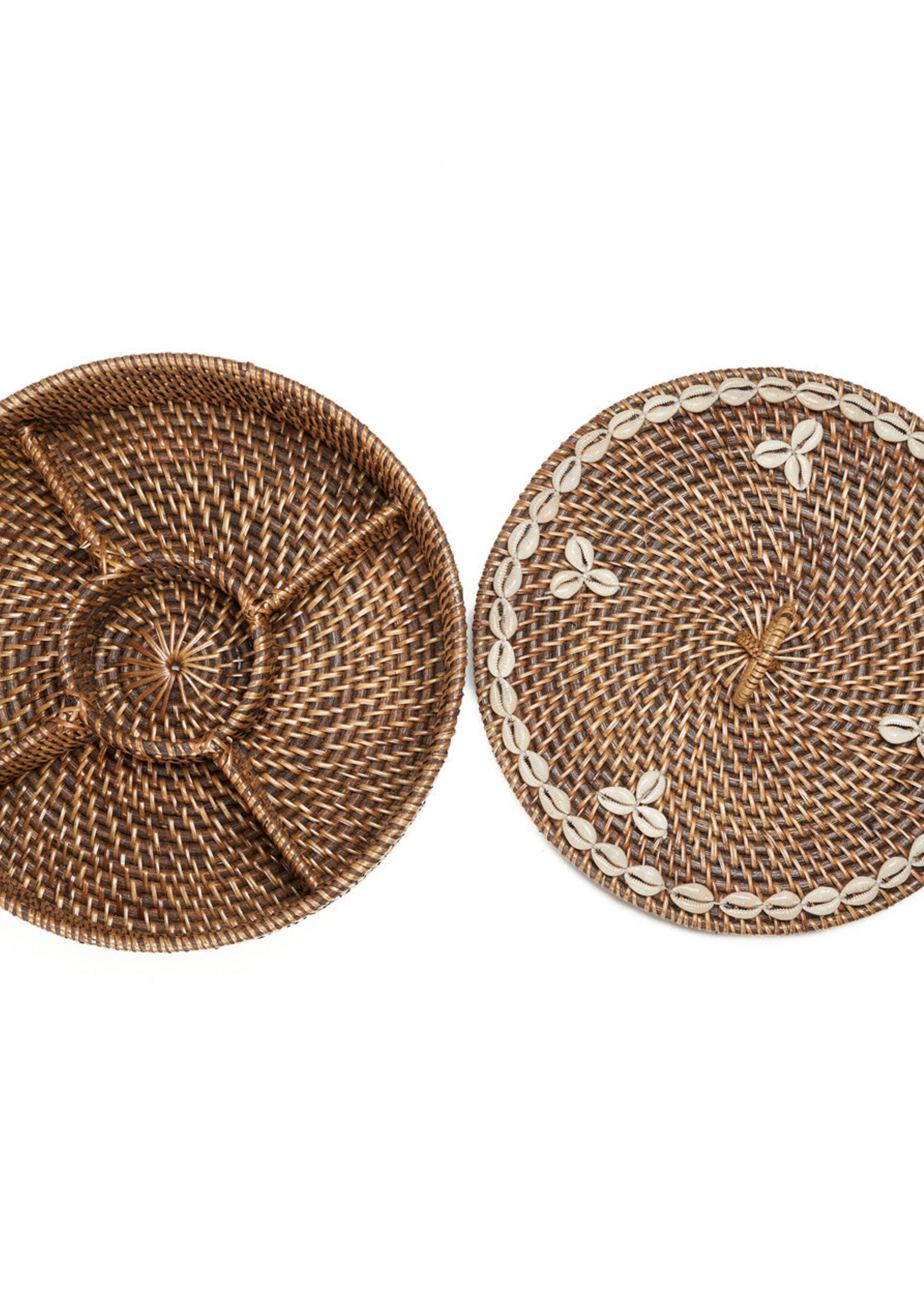 Bazar Bizar Antwerp The Rattan Compartment Basket - Natural Brown