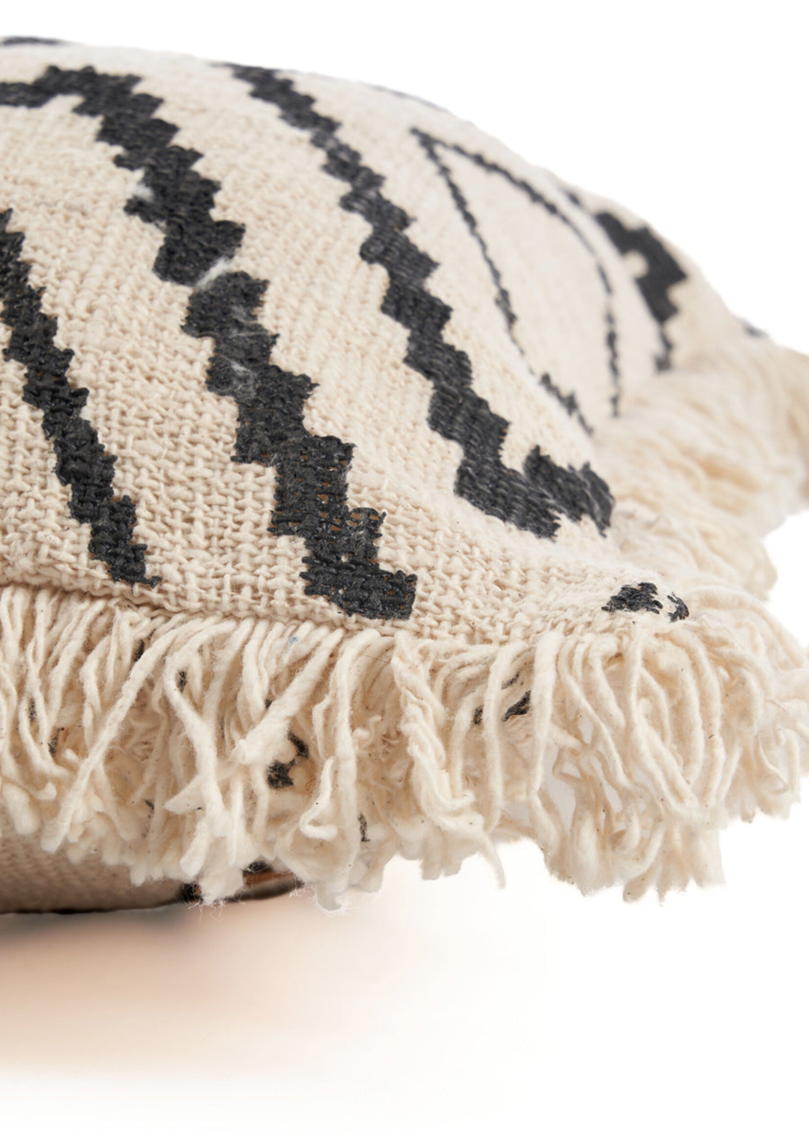 Bazar Bizar Antwerp The Sahara Diamond Cushion Cover - Natural Black
