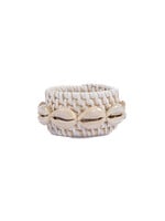 Bazar Bizar The Rattan Shell Napkin Ring - White - Set of 4