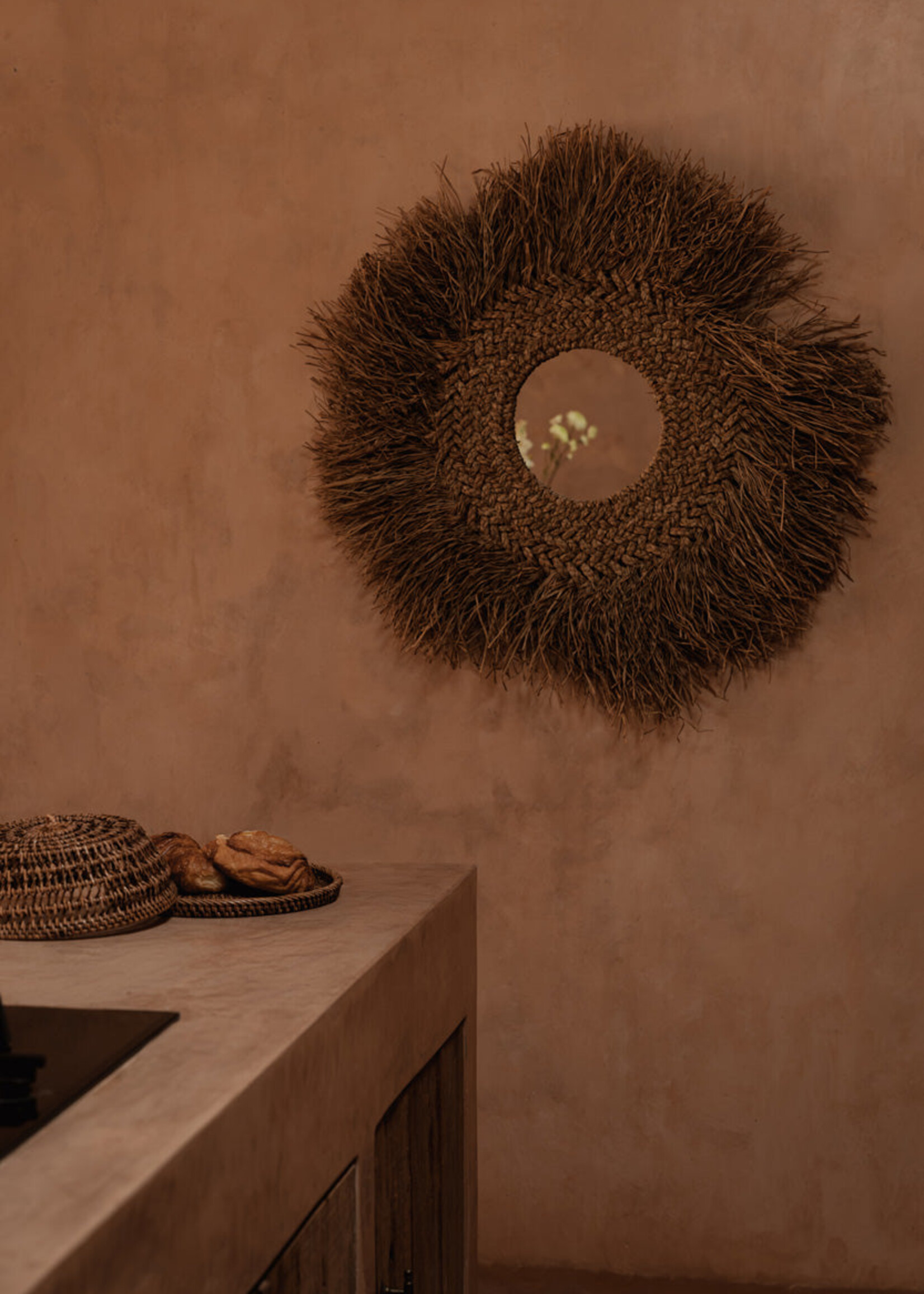 Bazar Bizar Antwerp The Rattan Food Cover - Natural Brown - M