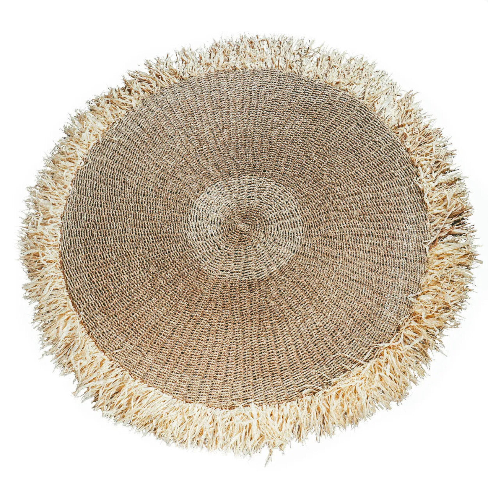 Bazar Bizar De Raffia Fringed Tapijt - Naturel - 150
