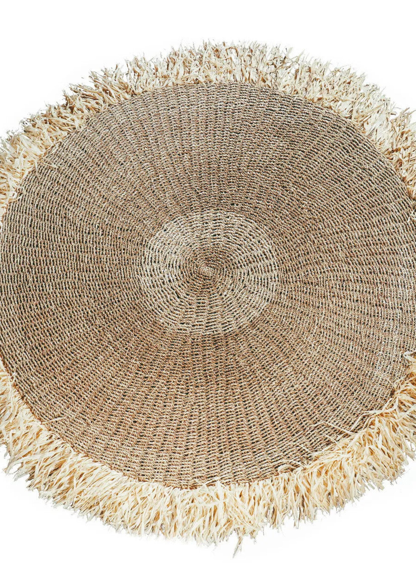 Bazar Bizar De Raffia Fringed Tapijt - Naturel - 150