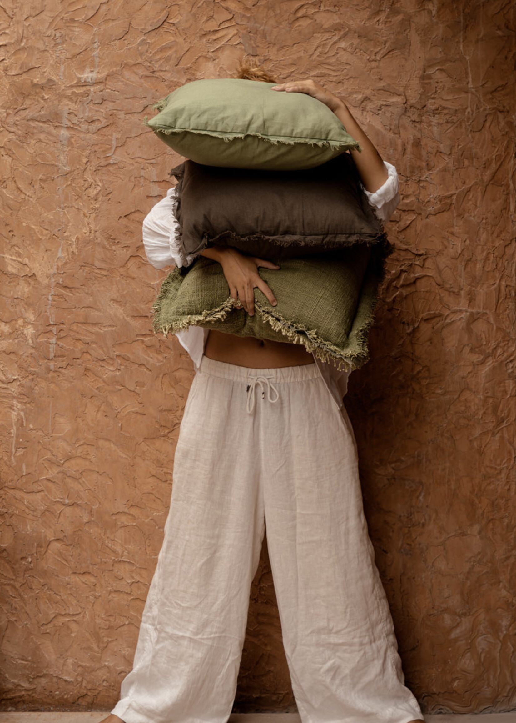 Bazar Bizar Antwerp The Jungle Fringe Cushion Cover - Green