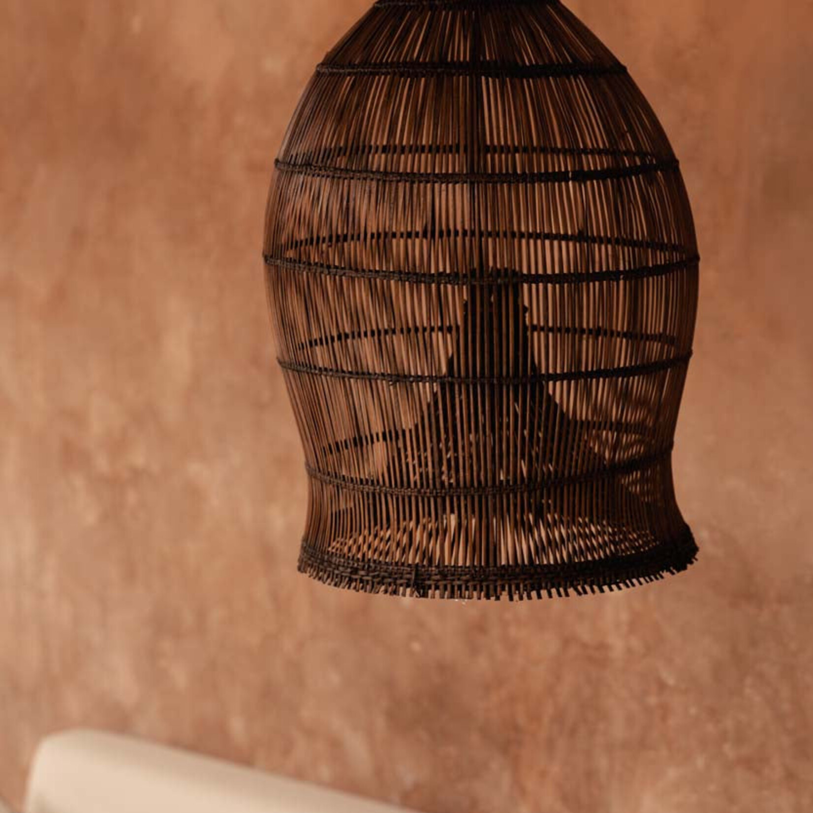 Bazar Bizar Antwerp The Woven Bell Pendant - Dark Walnut - S