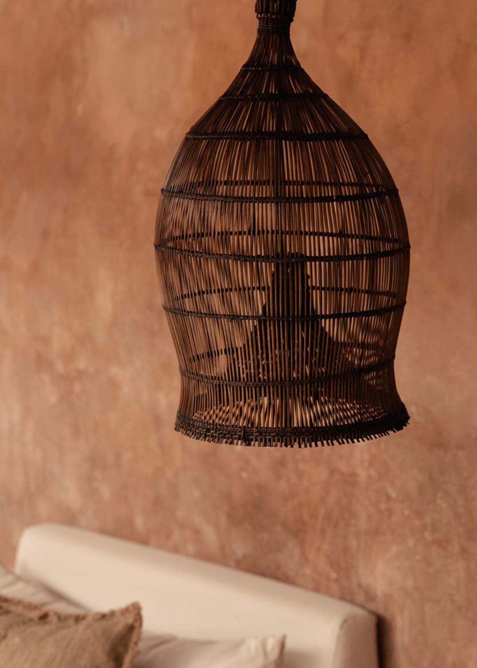 Bazar Bizar Antwerp The Woven Bell Pendant - Dark Walnut - S