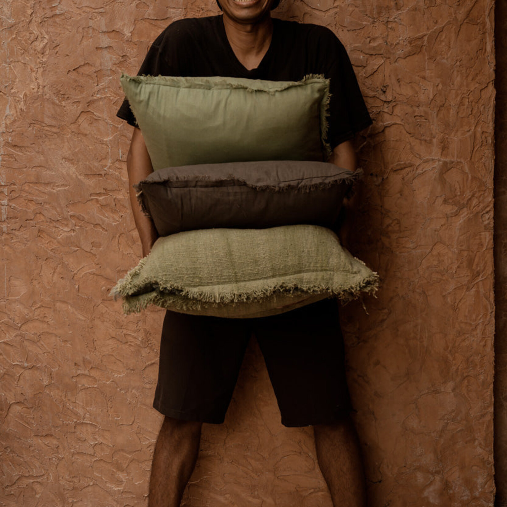 Bazar Bizar Antwerp The Jungle Fringe Cushion Cover - Green