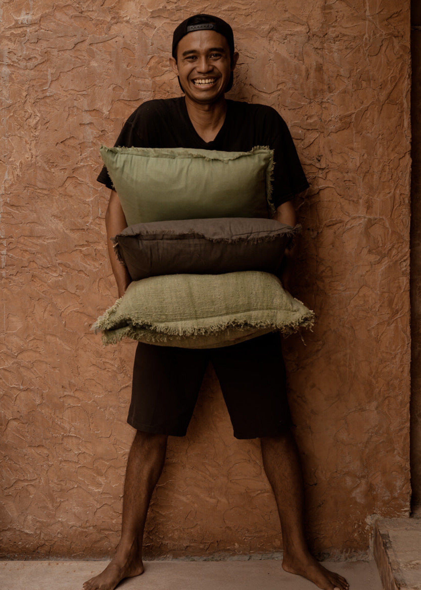 Bazar Bizar Antwerp The Jungle Fringe Cushion Cover - Green