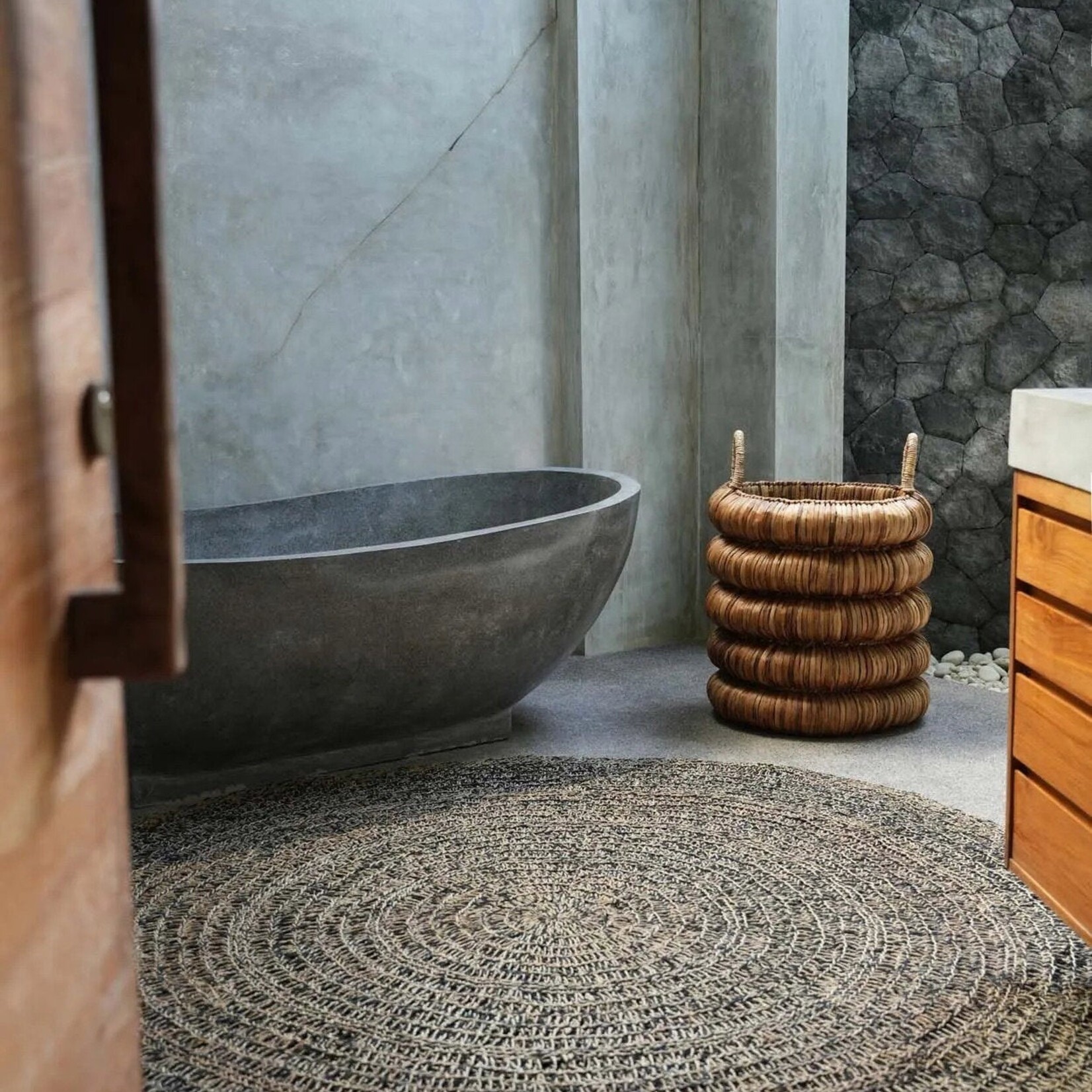 Bazar Bizar Antwerp The Seagrass Carpet - Natural Black - 200