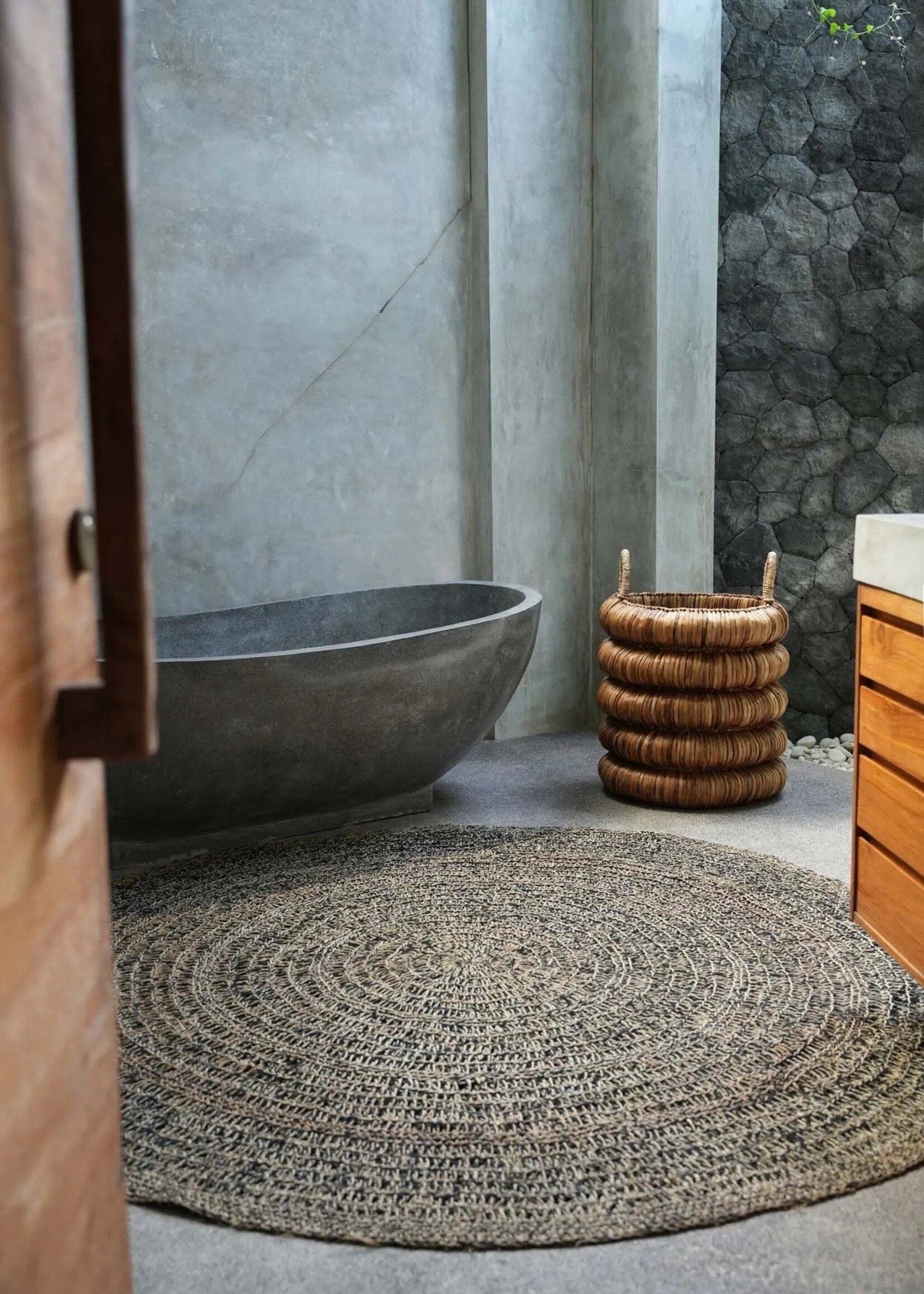 Bazar Bizar Antwerp The Seagrass Carpet - Natural Black - 200