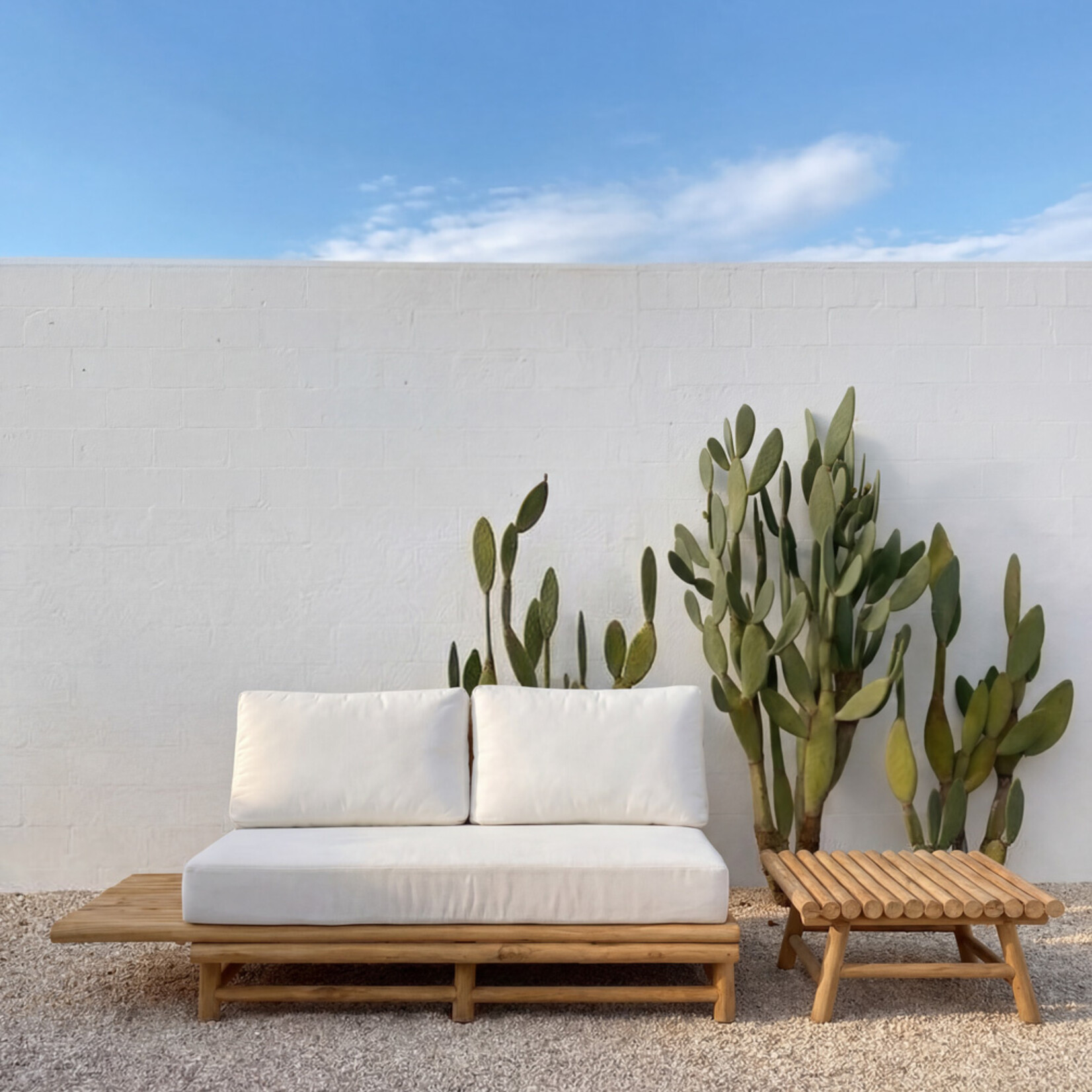 Bazar Bizar Antwerp De Nusa Penida Tweezitter - Naturel Wit - Outdoor
