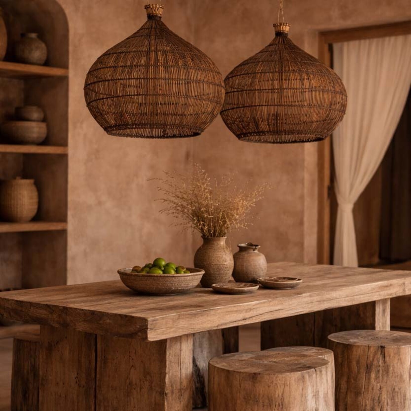 Bazar Bizar Antwerp The Desert Gourd Pendant - Dark Walnut - M