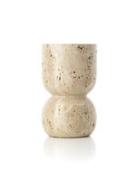 Bazar Bizar Antwerp The Travertine Vessel Pillar Candle Holder - Beige