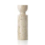 Bazar Bizar Antwerp The Travertine Hourglass Candle Holder - Beige - M