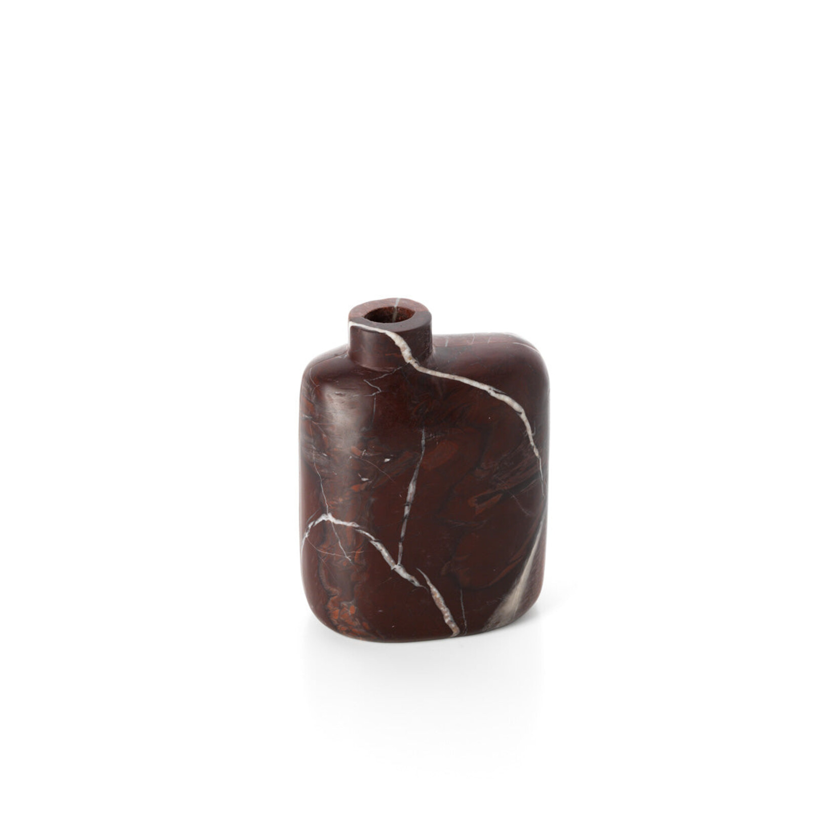 Bazar Bizar Antwerp The Rosso Levanto Marble Vase - Wine Red - Low