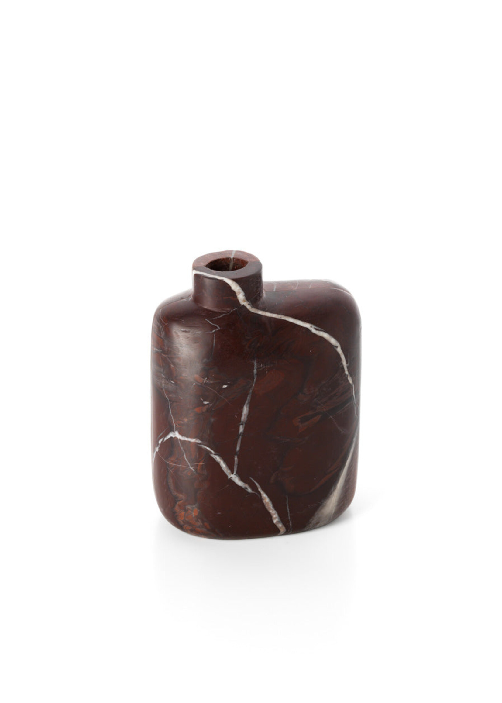 Bazar Bizar Antwerp The Rosso Levanto Marble Vase - Wine Red - Low