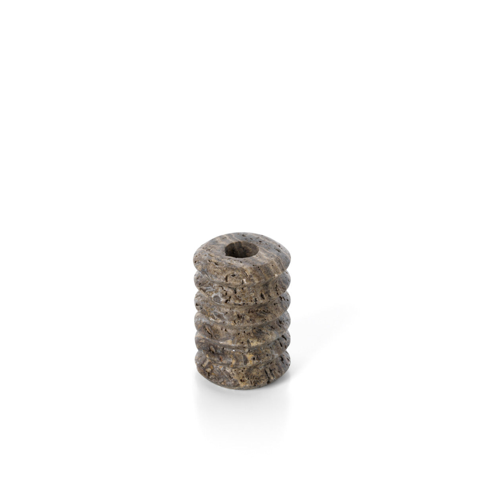Bazar Bizar Antwerp The Travertine Ripple Taper Candle Holder - Grey - S