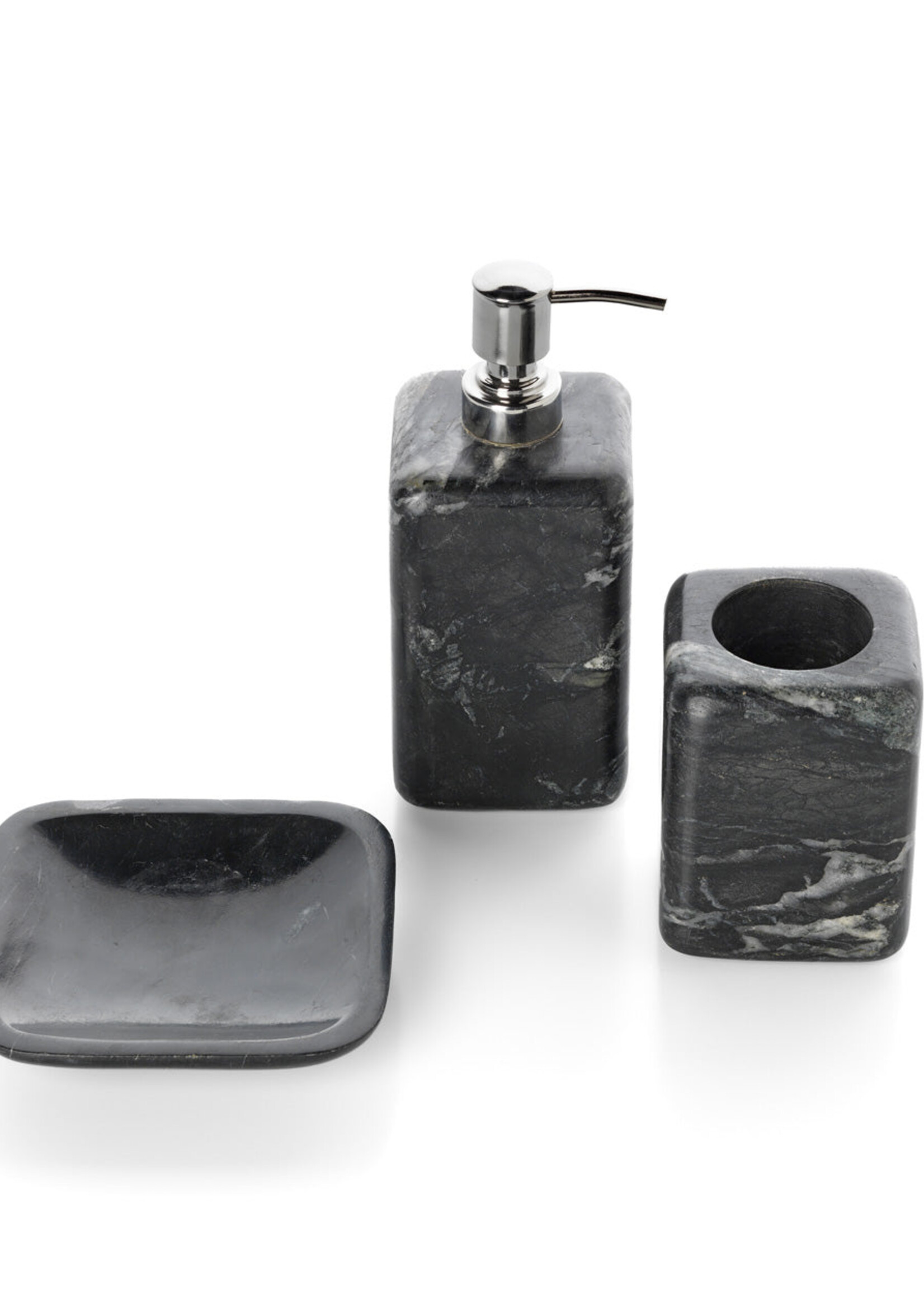 Bazar Bizar Antwerp The Marble Soap Dish - Marine Black