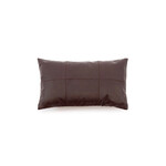 Bazar Bizar Antwerp The Six Panel Leather Cushion Cover - Choco - 30x50