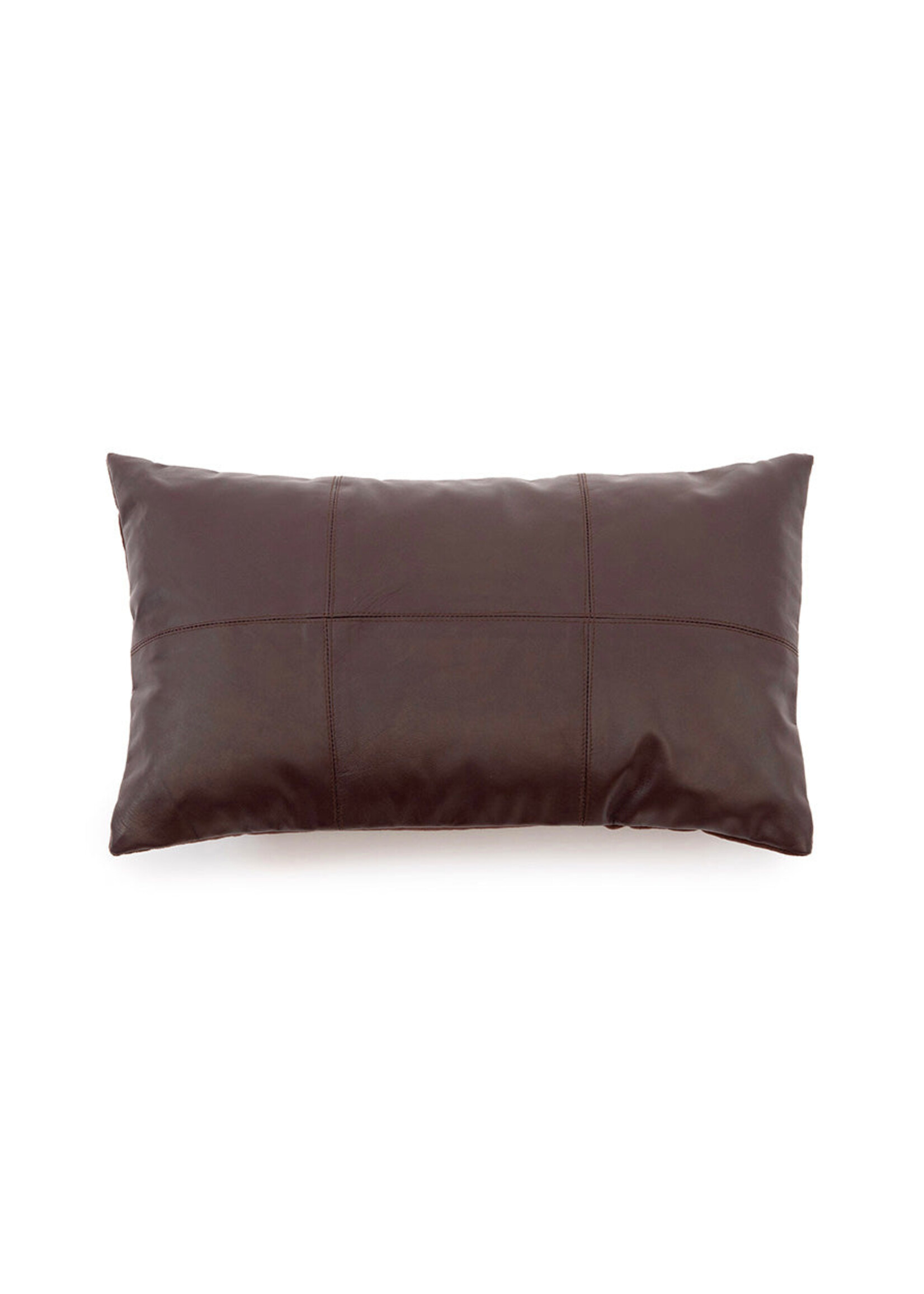 Bazar Bizar Antwerp The Six Panel Leather Cushion Cover - Choco - 30x50