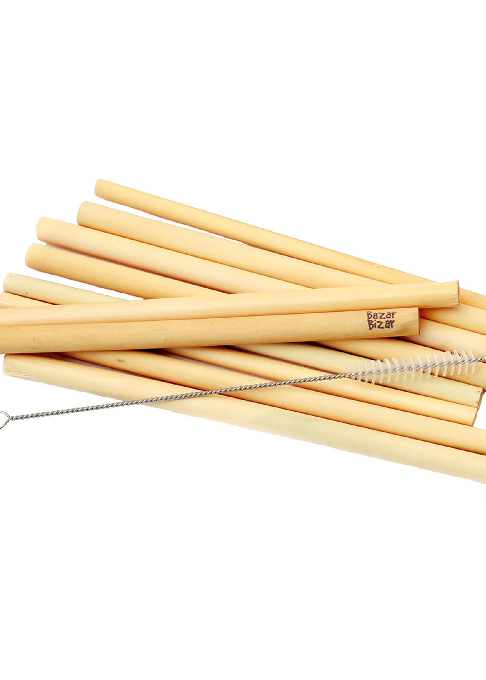 Bazar Bizar Antwerp The Bamboo Straws - Set of 10 With Cleaning Brush