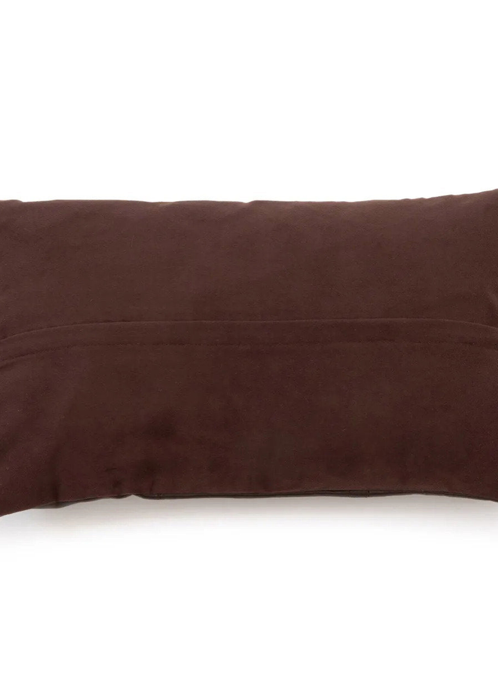 Bazar Bizar Antwerp The Six Panel Leather Cushion Cover - Choco - 30x50