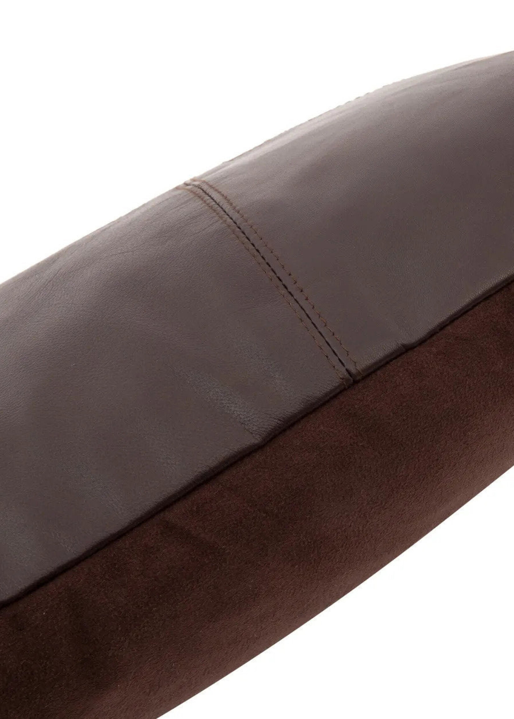 Bazar Bizar Antwerp The Six Panel Leather Cushion Cover - Choco - 30x50