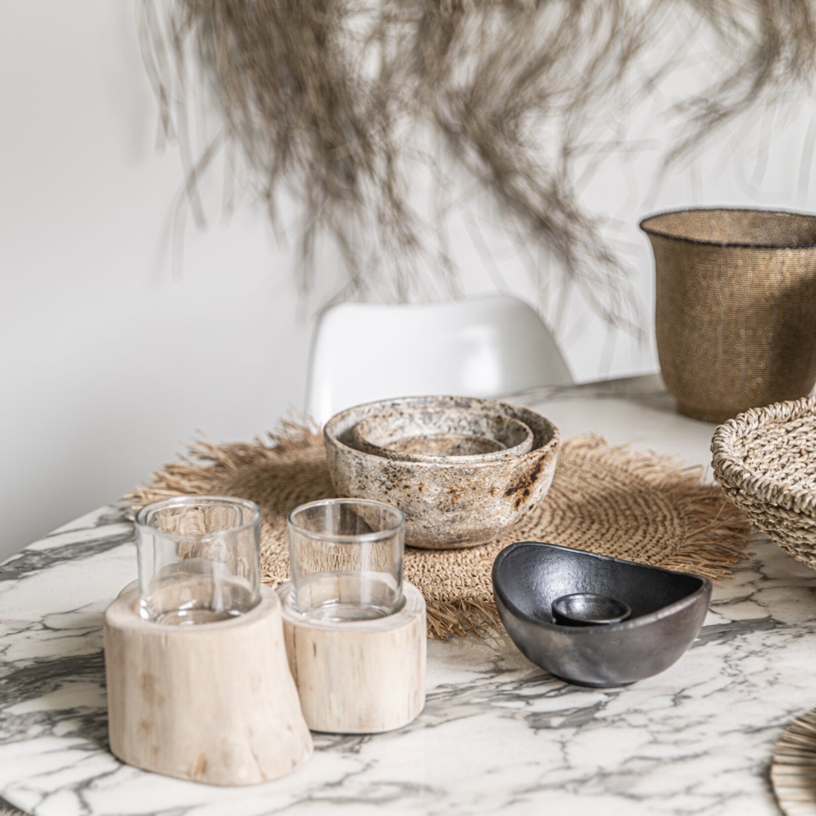 Bazar Bizar Antwerp The Burned Curved Bowls - Black - Set of 3