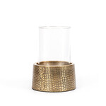 Bazar Bizar Antwerp The Croco Candle Holder with Glass - Brass - L