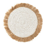 Bazar Bizar Antwerp The Water Hyacinth Raffia Placemat - White Natural
