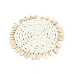 Bazar Bizar Antwerp The Seagrass Shell Coaster - White