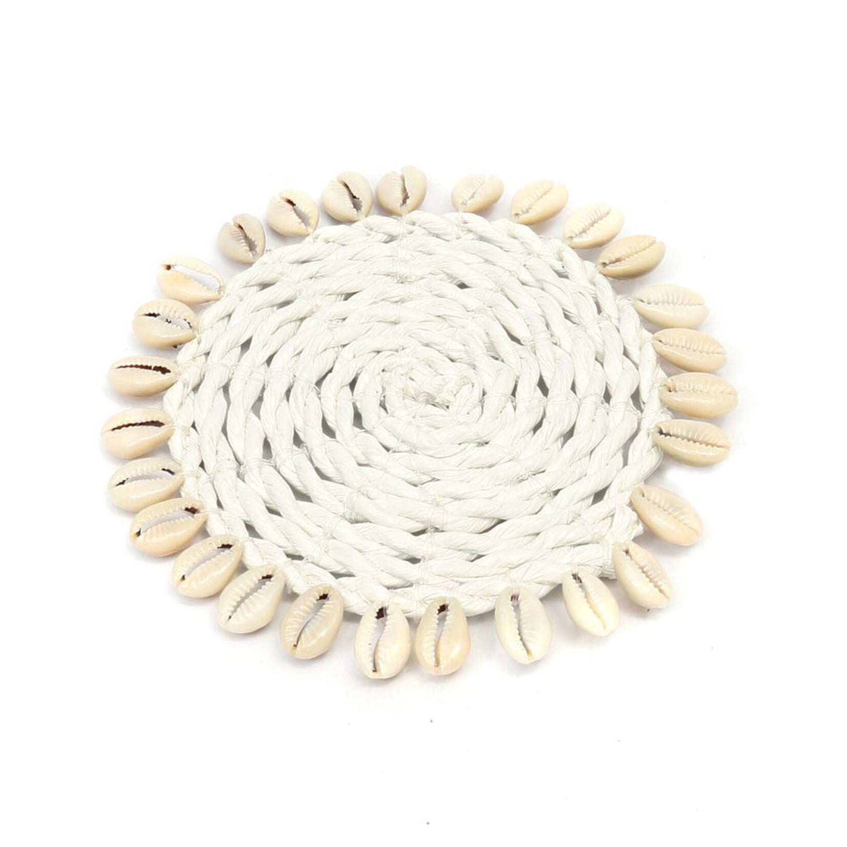 Bazar Bizar Antwerp The Seagrass Shell Coaster - White