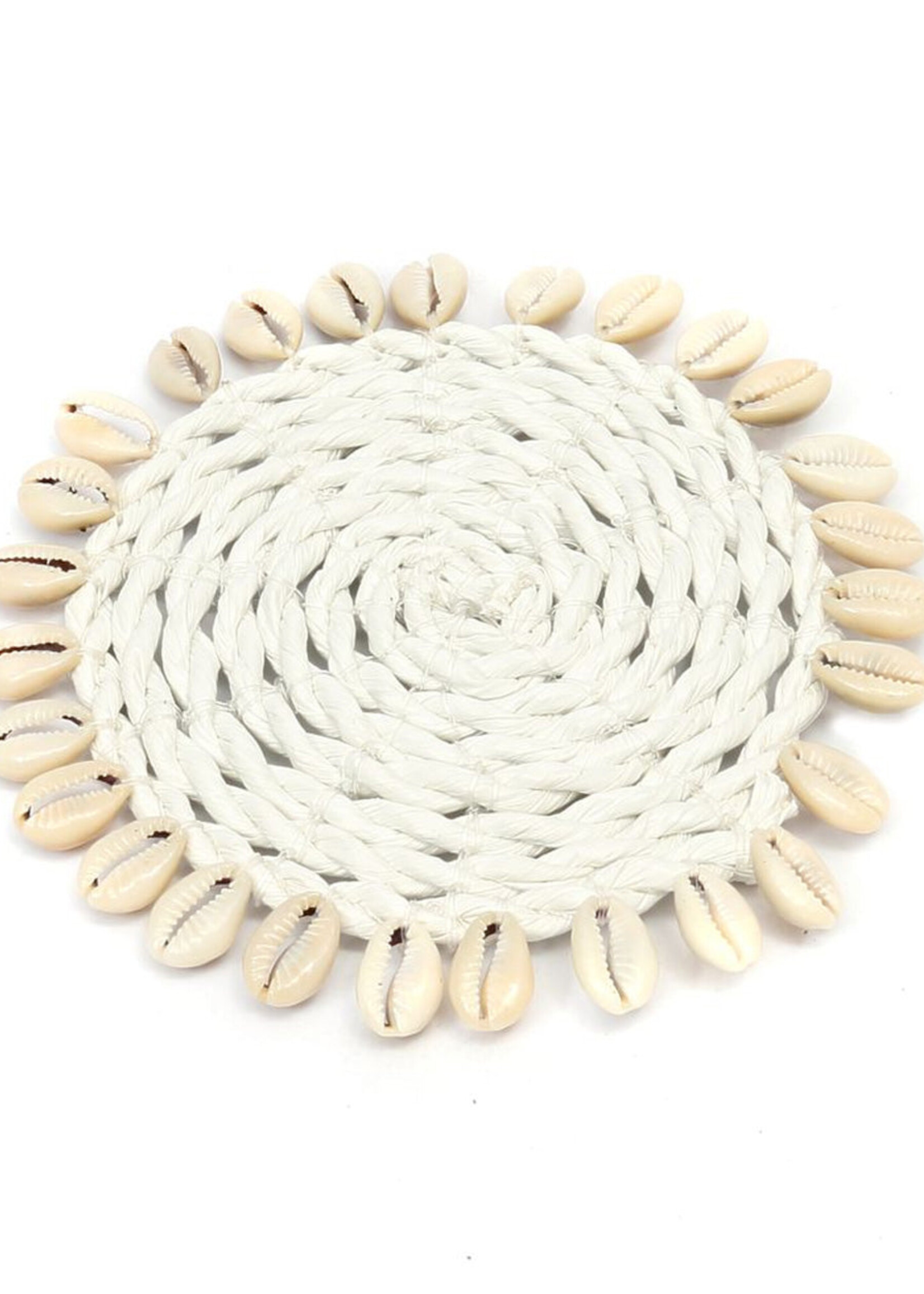 Bazar Bizar Antwerp The Seagrass Shell Coaster - White