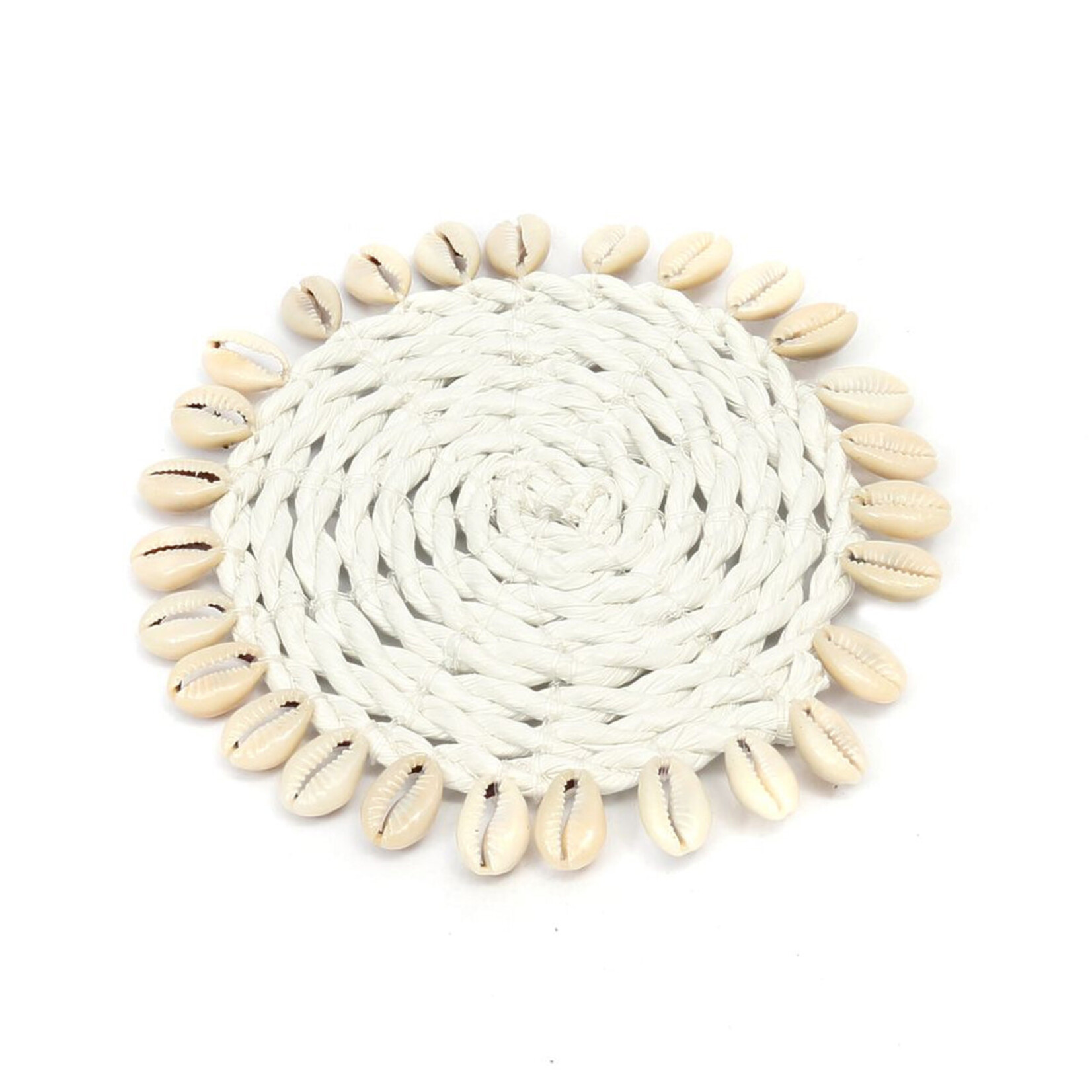 Bazar Bizar Antwerp The Seagrass Shell Coaster - White