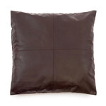 Bazar Bizar Antwerp The Four Panel Leather Cushion Cover - Choco - 60x60