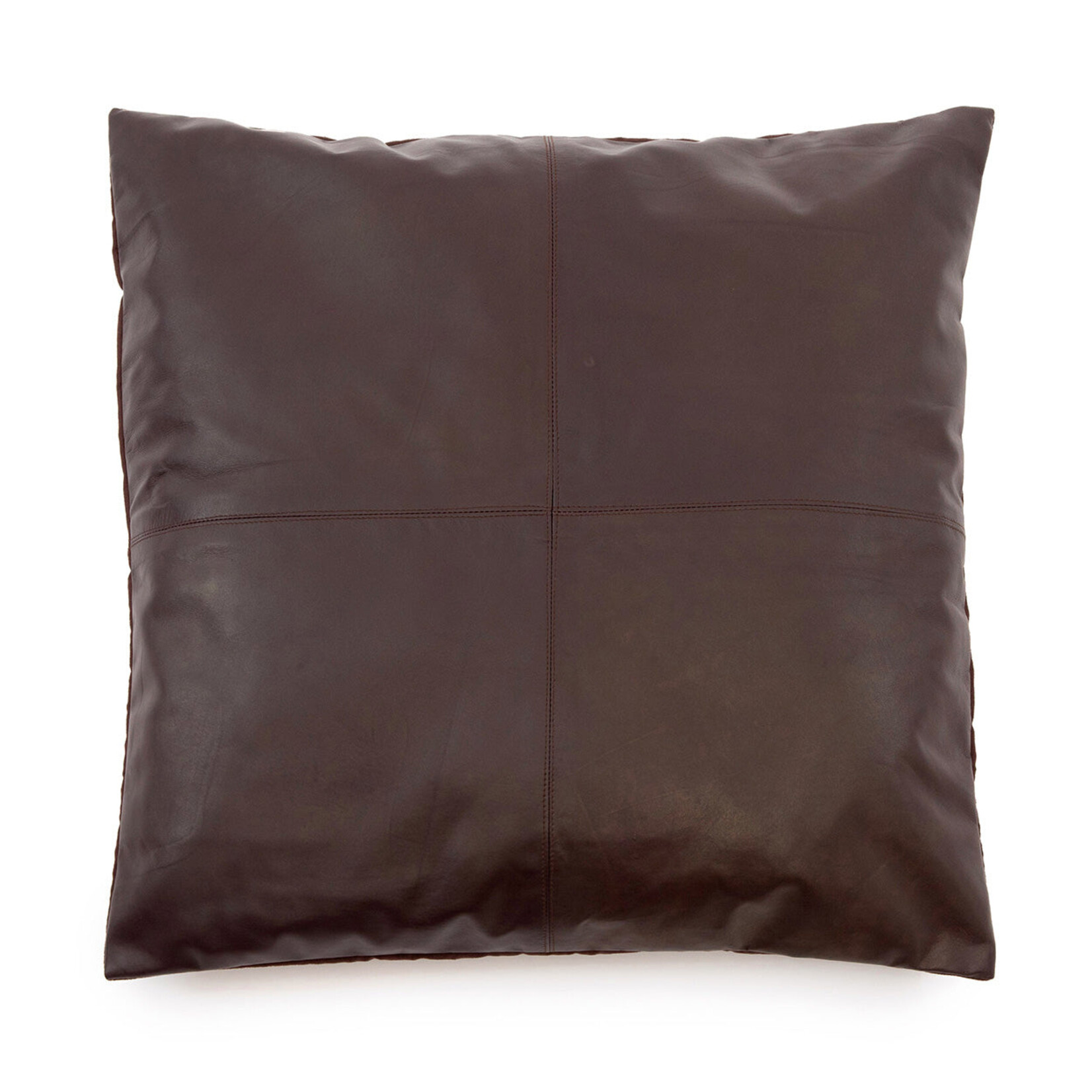 Bazar Bizar Antwerp The Four Panel Leather Cushion Cover - Choco - 60x60