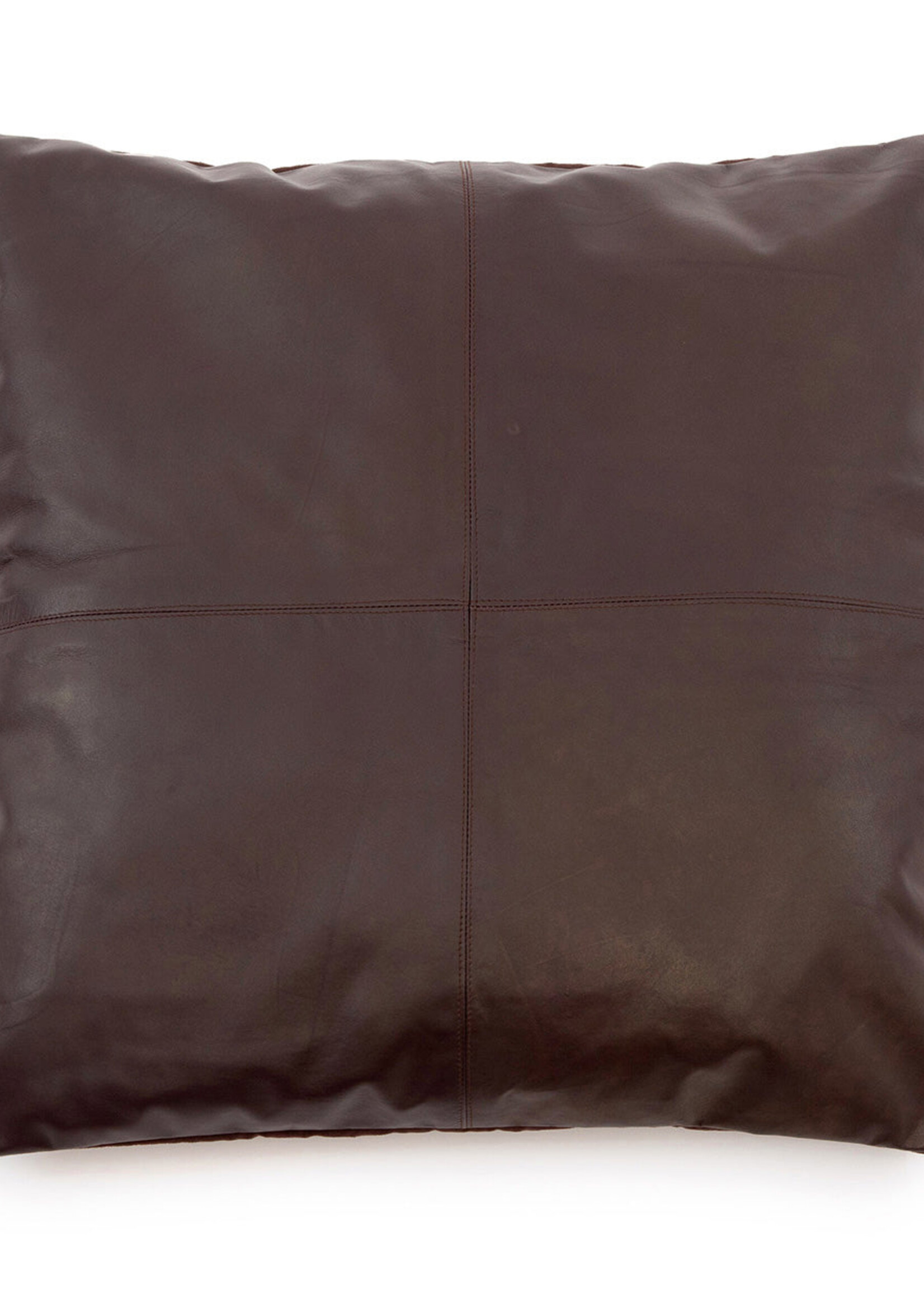 Bazar Bizar Antwerp The Four Panel Leather Cushion Cover - Choco - 60x60
