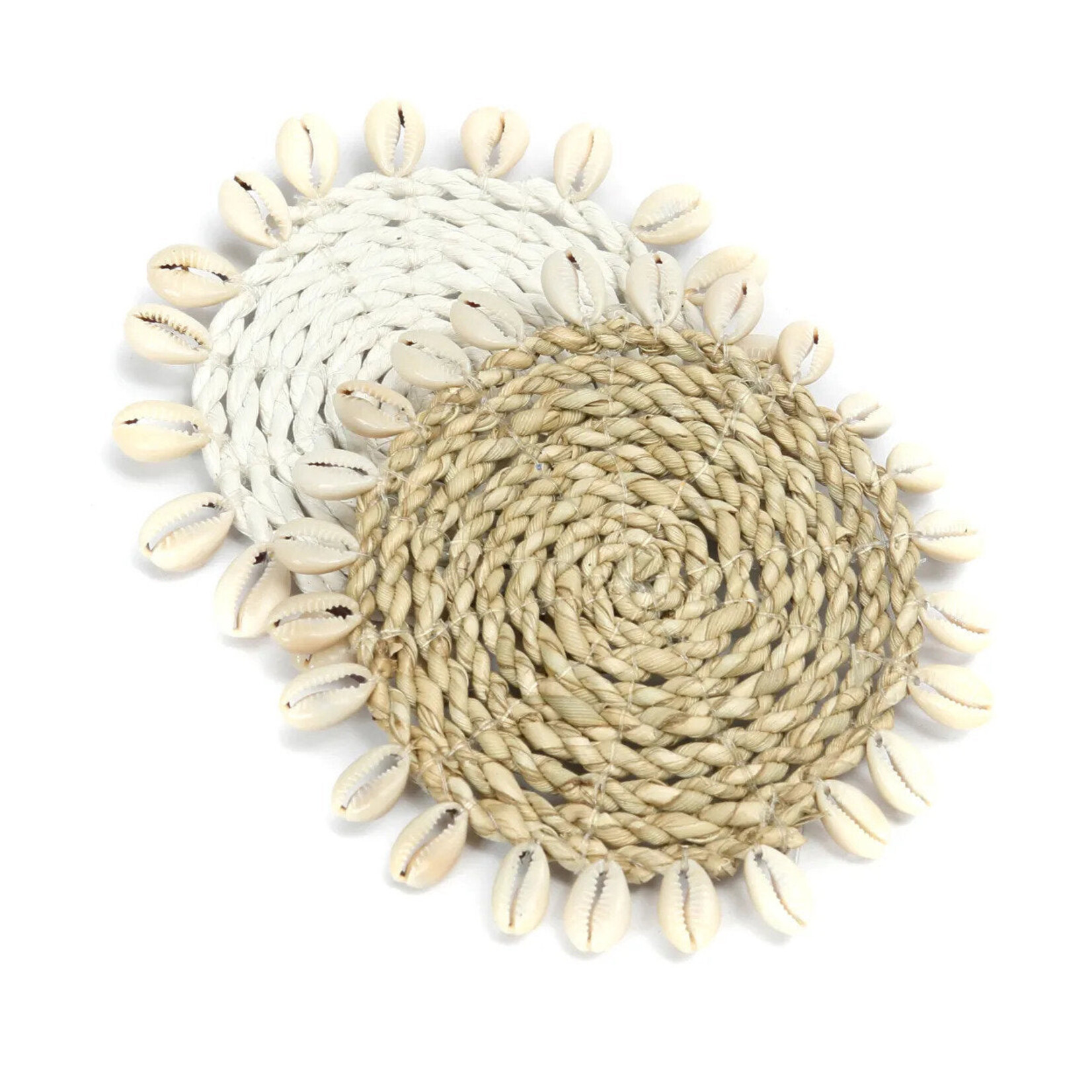 Bazar Bizar Antwerp The Seagrass Shell Coaster - White