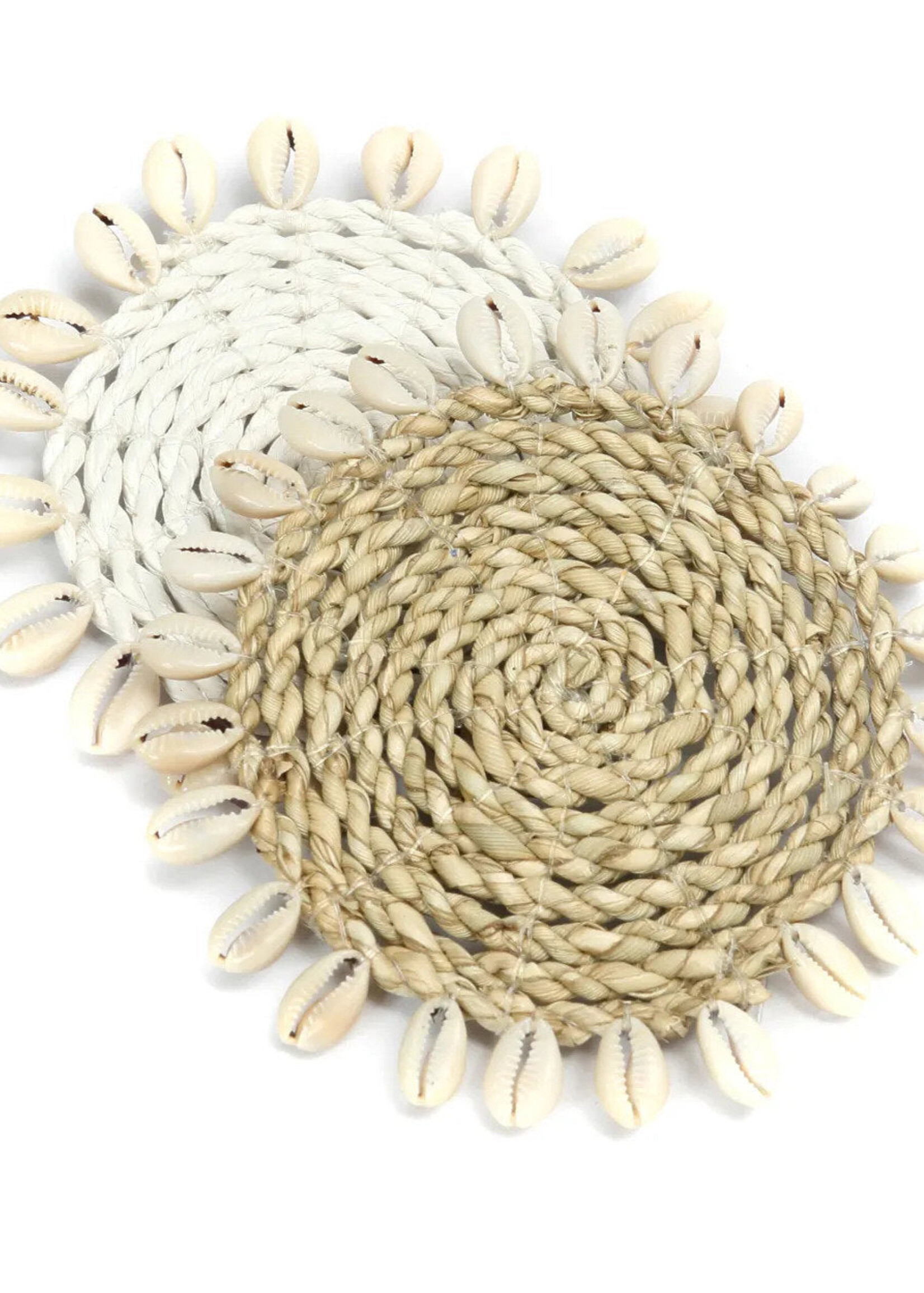 Bazar Bizar Antwerp The Seagrass Shell Coaster - White